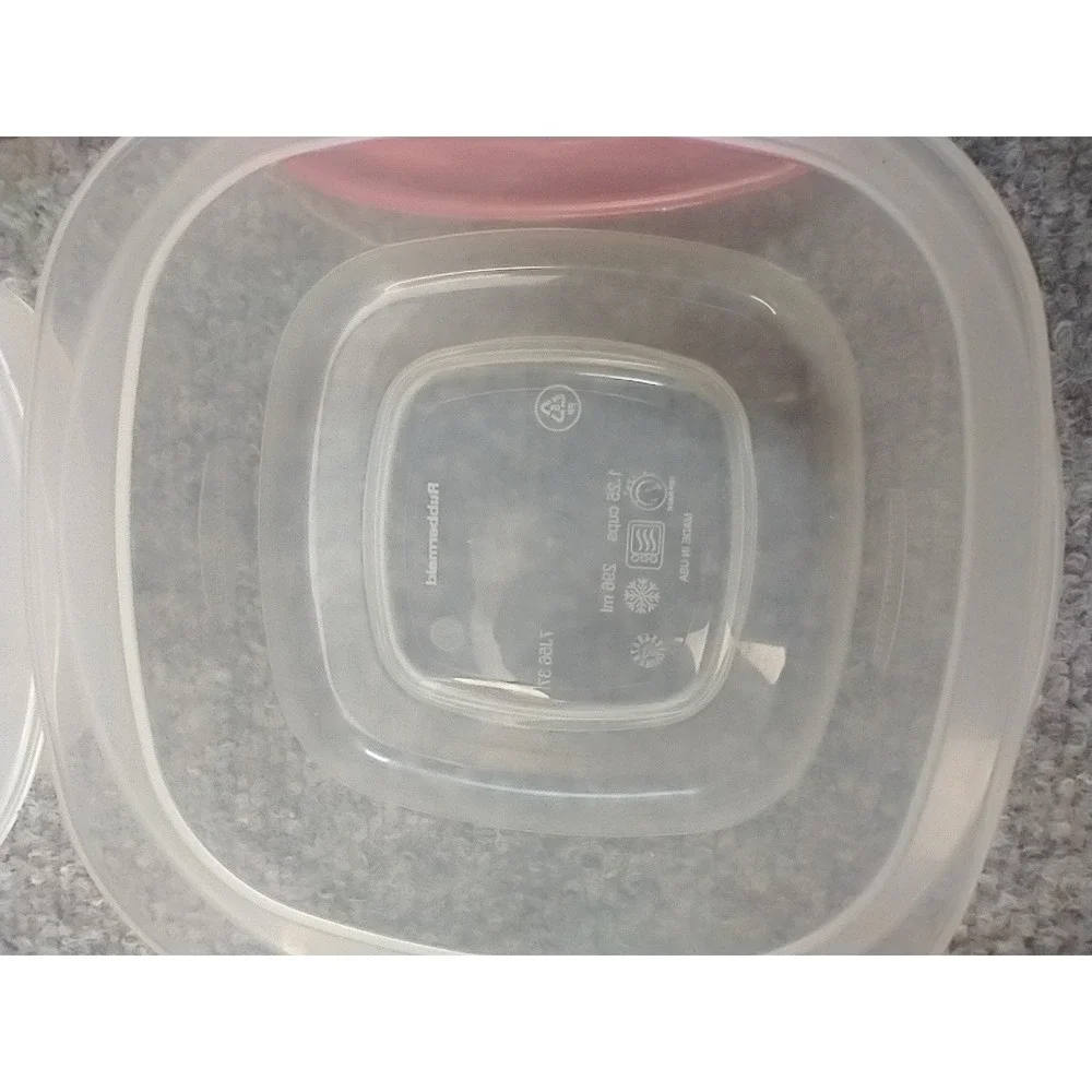 Rubbermaid Easy Find 1.25 Cup Food Storage Containers Red Lid Set of 2 extra lid
